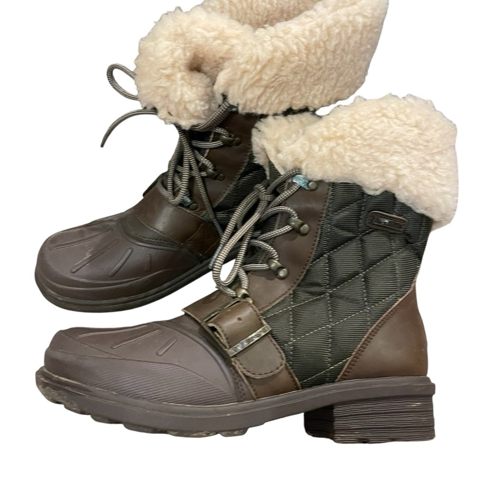 BearPaw Delta Tan and Cream Quilted Boots - Picture 3 of 7